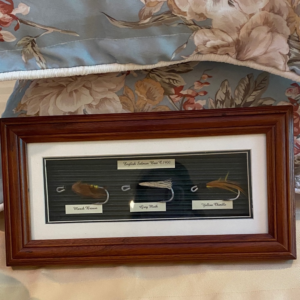 Antique 1900 Fly Fishing Lures Framed in Shadow Box - Picture 2 of 15